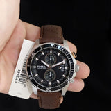  Shop Authentic Fossil Wakefield Black Dial Brown Leather Strap Watch for Men - CH2944 - Luxxuri
