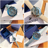  Shop Authentic Swarovski Octea Lux Chrono Blue Dial Blue Leather Strap Watch for Women - 5580600 - Luxxuri