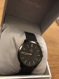  Shop Authentic Calvin Klein Minimal Black Dial Black Mesh Bracelet Watch for Women - K3M22421 - Luxxuri