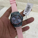  Shop Authentic Guess Limelight Blue Dial Pink Rubber Strap Watch For Women - W0775L5 - Luxxuri