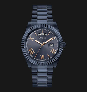  Shop Authentic Guess Connoisseur Quartz Blue Dial Blue Steel Strap Watch For Men - GW0265G9 - Luxxuri