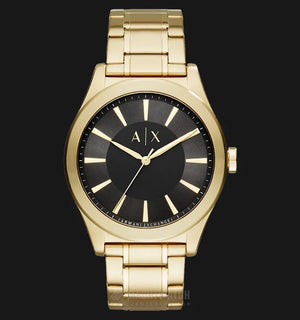  Shop Authentic Armani Exchange Nico Analog Black Dial Gold Steel Strap Watch For Men - AX2328 - Luxxuri