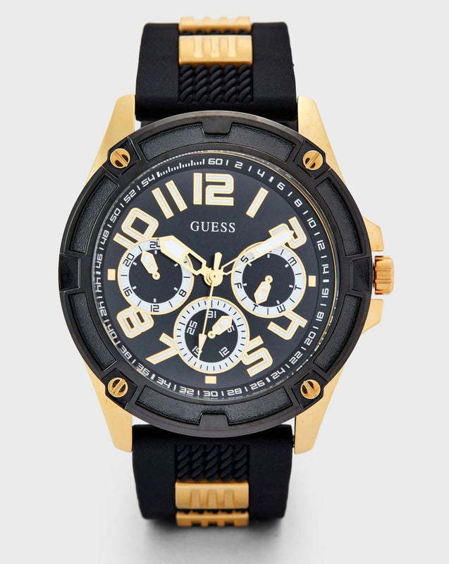  Shop Authentic Guess Delta Black Dial Black Rubber Strap Watch for Men - GW0051G2 - Luxxuri