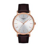  Shop Authentic Tissot Everytime Gent Silver Dial Brown Leather Strap Watch for Men - T143.410.36.011.00 - Luxxuri