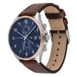  Shop Authentic Tommy Hilfiger West Chronograph Blue Dial Brown Leather Strap Watch For Men - 1791712 - Luxxuri