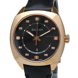  Shop Authentic Gucci GG2570 Quartz Black Dial Black Leather Strap Watch For Women - YA142407 - Luxxuri