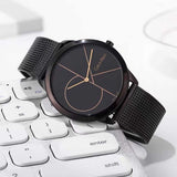  Shop Authentic Calvin Klein Minimal Black Dial Black Mesh Bracelet Watch for Men - K3M214X1 - Luxxuri
