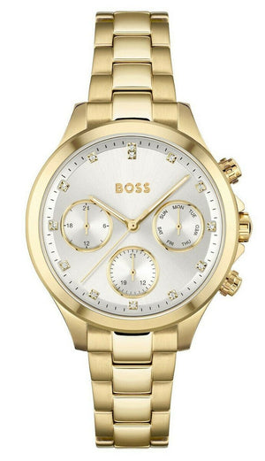  Shop Authentic Hugo Boss Hera White Dial Gold Steel Strap Watch for Women - 1502628 - Luxxuri