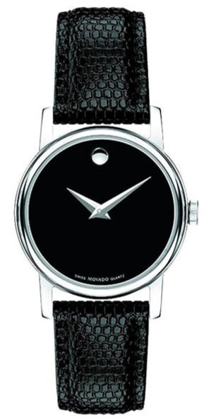  Shop Authentic Movado Museum Black Dial Black Leather Strap Watch For Men - 2100002 - Luxxuri