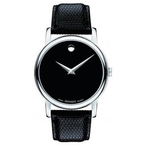  Shop Authentic Movado Museum Black Dial Black Leather Strap Watch For Women - 2100004 - Luxxuri
