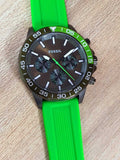  Shop Authentic Fossil Bannon Chronograph Grey Dial Green Silicone Strap Watch for Men - BQ2501 - Luxxuri
