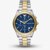  Shop Authentic Emporio Armani Paolo Chronograph Blue Dial Two Tone Steel Strap Watch For Men - AR11579 - Luxxuri