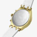  Shop Authentic Guess Heiress Diamonds Gold Dial White Rubber Strap Watch for Women - GW0407L2 - Luxxuri