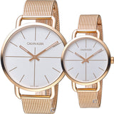  Shop Authentic Calvin Klein Even White Dial Rose Gold Mesh Bracelet Watch for Women - K7B21626 - Luxxuri