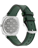  Shop Authentic Gucci Grip Quartz Silver Dial Green Leather Strap Unisex Watch - YA157406 - Luxxuri