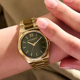  Shop Authentic Michael Kors Runway Black Dial Gold Steel Strap Watch for Women - MK3478 - Luxxuri