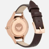  Shop Authentic Emporio Armani Aurora Mother of Pearl White Dial Brown Leather Strap Watch For Women - AR11057 - Luxxuri