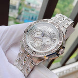  Shop Authentic Bulova Crystal Collection Pave Silver Dial with Crystals Silver Steel Strap Watch for Men - 96C134 - Luxxuri