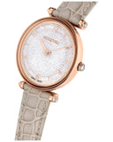  Shop Authentic Swarovski Crystalline Wonder Silver Dial Beige Leather Strap Watch for Women - 5656899 - Luxxuri