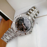  Shop Authentic Bulova Crystal Collection Chronograph Black Dial Two Tone Steel Strap Watch for Men - 96C126 - Luxxuri