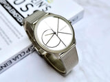  Shop Authentic Calvin Klein Minimal White Dial Silver Mesh Bracelet Watch for Men - K3M5115X - Luxxuri