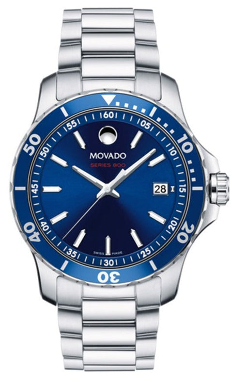  Shop Authentic Movado Series 800 Blue Dial Silver Steel Strap Watch For Men - 2600137 - Luxxuri