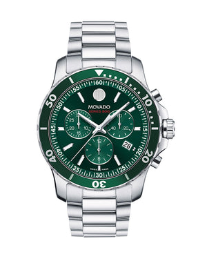  Shop Authentic Movado Series 800 Chronograph Green Dial Silver Steel Strap Watch for Men - 2600179 - Luxxuri