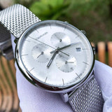  Shop Authentic Calvin Klein High Noon Silver Dial Silver Mesh Bracelet Watch for Men - K8M27126 - Luxxuri