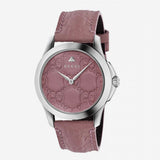  Shop Authentic Gucci G Timeless Quartz Candy Pink Dial Pink Leather Strap Watch For Women - YA1264030 - Luxxuri