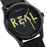  Shop Authentic Gucci G Timeless Ghost Black Dial Black Rubber Strap Unisex Watch - YA1264017 - Luxxuri