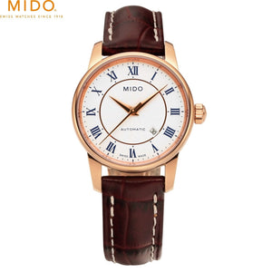  Shop Authentic Mido Baroncelli III Automatic Silver Dial Brown Leather Strap Watch For Women - M7600.2.21.8 - Luxxuri