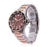  Shop Authentic Emporio Armani Diver Quartz Brown Dial Two Tone Steel Strap Watch For Men - AR11340 - Luxxuri