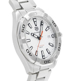  Shop Authentic Tag Heuer Aquaracer Quartz White Dial Silver Steel Strap Watch for Men - WBD1111.BA0928 - Luxxuri