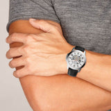 Shop Authentic Fossil Grant Automatic Skeleton White Dial Black Leather Strap Watch for Men - ME3101 - Luxxuri