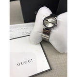  Shop Authentic Gucci G Interlocking Silver Dial Silver Steel Strap Watch For Women - YA133503 - Luxxuri