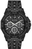  Shop Authentic Bulova Octova Chronograph Black Crystal Dial Black Steel Strap Watch for Men - 98C134 - Luxxuri