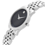 Shop Authentic Movado Museum Classic Black Dial Silver Steel Strap Watch For Women - 0606505 - Luxxuri