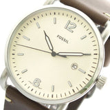  Shop Authentic Fossil The Commuter White Dial Brown Leather Strap Watch for Men - FS5275 - Luxxuri