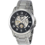  Shop Authentic Fossil Grant Skeleton Black Dial Silver Steel Strap Watch for Men - ME3055 - Luxxuri