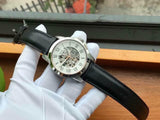  Shop Authentic Fossil Grant Automatic Skeleton White Dial Black Leather Strap Watch for Men - ME3101 - Luxxuri