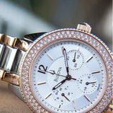  Shop Authentic Bulova Crystal Collection Silver Dial Two Tone Steel Strap Watch for Women - 98N100 - Luxxuri