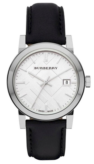  Shop Authentic Burberry The City Silver Dial Black Leather Strap Watch for Women - BU9106 - Luxxuri