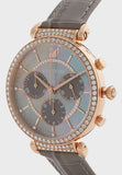 Shop Authentic Swarovski Passage Chrono Grey Dial Grey Leather Strap Watch for Women - 5580348 - Luxxuri