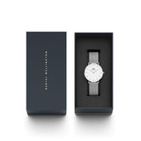  Shop Authentic Daniel Wellington Petite Sterling Quartz White Dial Silver Mesh Bracelet Watch For Men - DW00100306 - Luxxuri