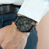  Shop Authentic Tommy Hilfiger Baker Chronograph Black Dial Black Leather Strap Watch For Men  - 1710452 - Luxxuri