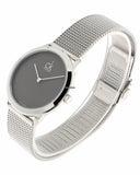  Shop Authentic Calvin Klein Minimalist Black Dial Silver Mesh Bracelet Watch for Men - K3M2112X - Luxxuri