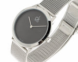 Shop Authentic Calvin Klein Minimalist Black Dial Silver Mesh Bracelet Watch for Men - K3M2112X - Luxxuri