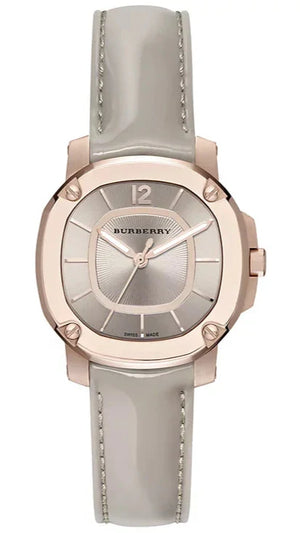  Shop Authentic Burberry The Britain Gray Dial Gray Leather Strap Watch for Women - BBY1718 - Luxxuri