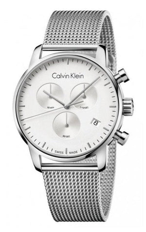  Shop Authentic Calvin Klein High Noon Silver Dial Silver Mesh Bracelet Watch for Men - K8M27126 - Luxxuri