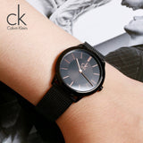  Shop Authentic Calvin Klein Minimal Black Dial Black Mesh Bracelet Watch for Women - K3M22421 - Luxxuri